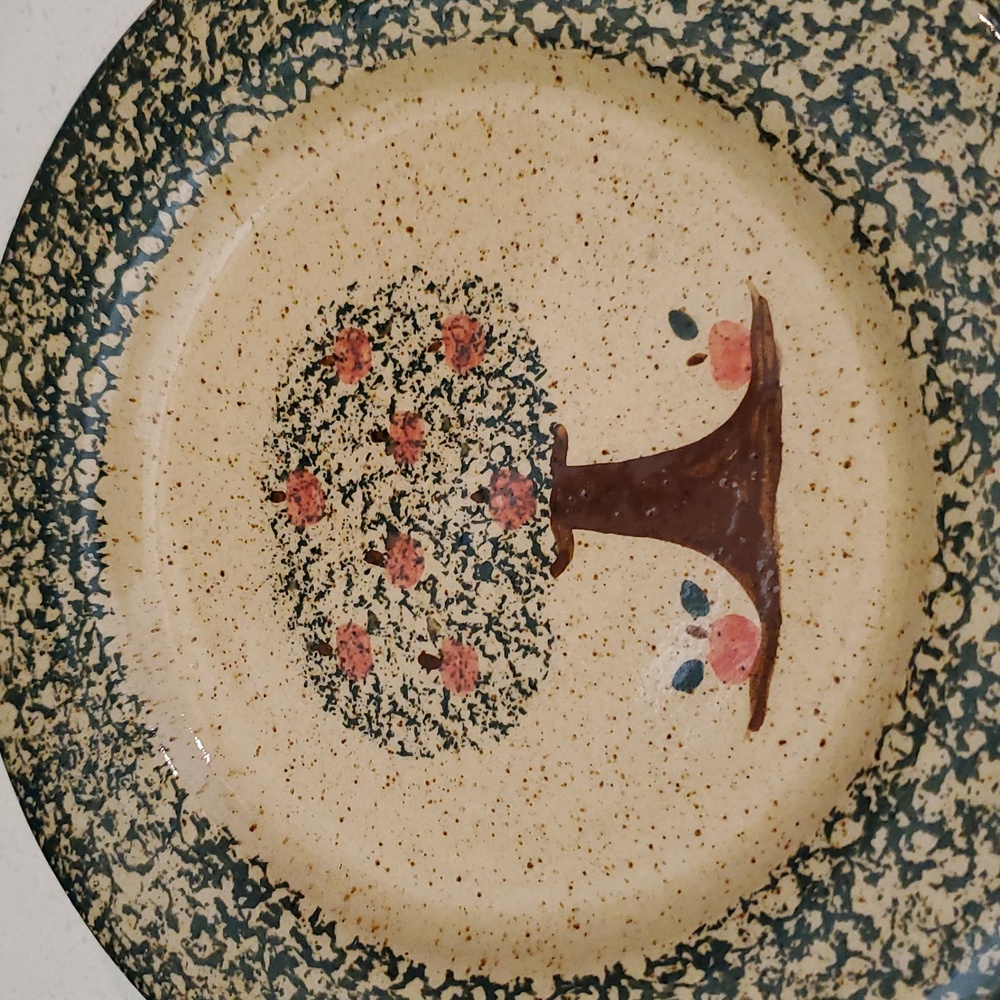 Three Rivers Pottery Vintage Pottery Apple Tree Plate 1992 - Picture 2 of 6